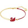 Swarovski Iconic Swan Gold Plated Pendant Necklace Bracelet Set Red Women Necklace, Bracelet 5468352