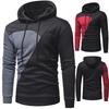 Men's Casual Patchwork Sports Sweatshirt Long Sleeve Hooded Pullover Top