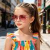 Korean Style Retro Round Heart-Shaped Frame Sunglasses: Trendy Light-Colored Street Style for Children