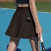 Women's Casual High Waist Solid Color Short Half Skirt Sports Skirt Pleated Skirt