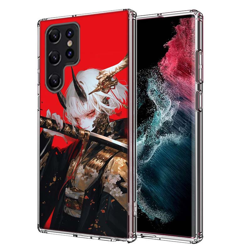 

Red Anime Back Knife Girl Capa Phone Case For Samsung S26 Ultra S25 Edge Galaxy S23 S21 S20 S24 FE S22 S10 Plus Cover Clear TPU Samsung S21 Plus