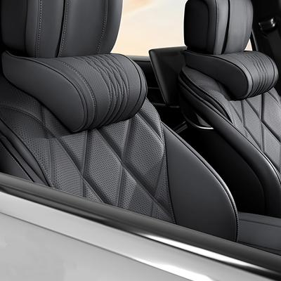 Auto Kopfstützkissen - Ultraweiches Atmungsaktives Design, Langlebiges Premium-Material für Lange Fahrten & Wohnmobil-Nutzung, Bequemer Autositz, Konturierte Kopfstütze