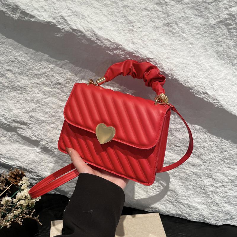 Delikatna plisowana torebka w stylu koreańskim: Wiosna 2024 Wszechstronna Mała Kwadratowa Torebka Matka-Dziecko