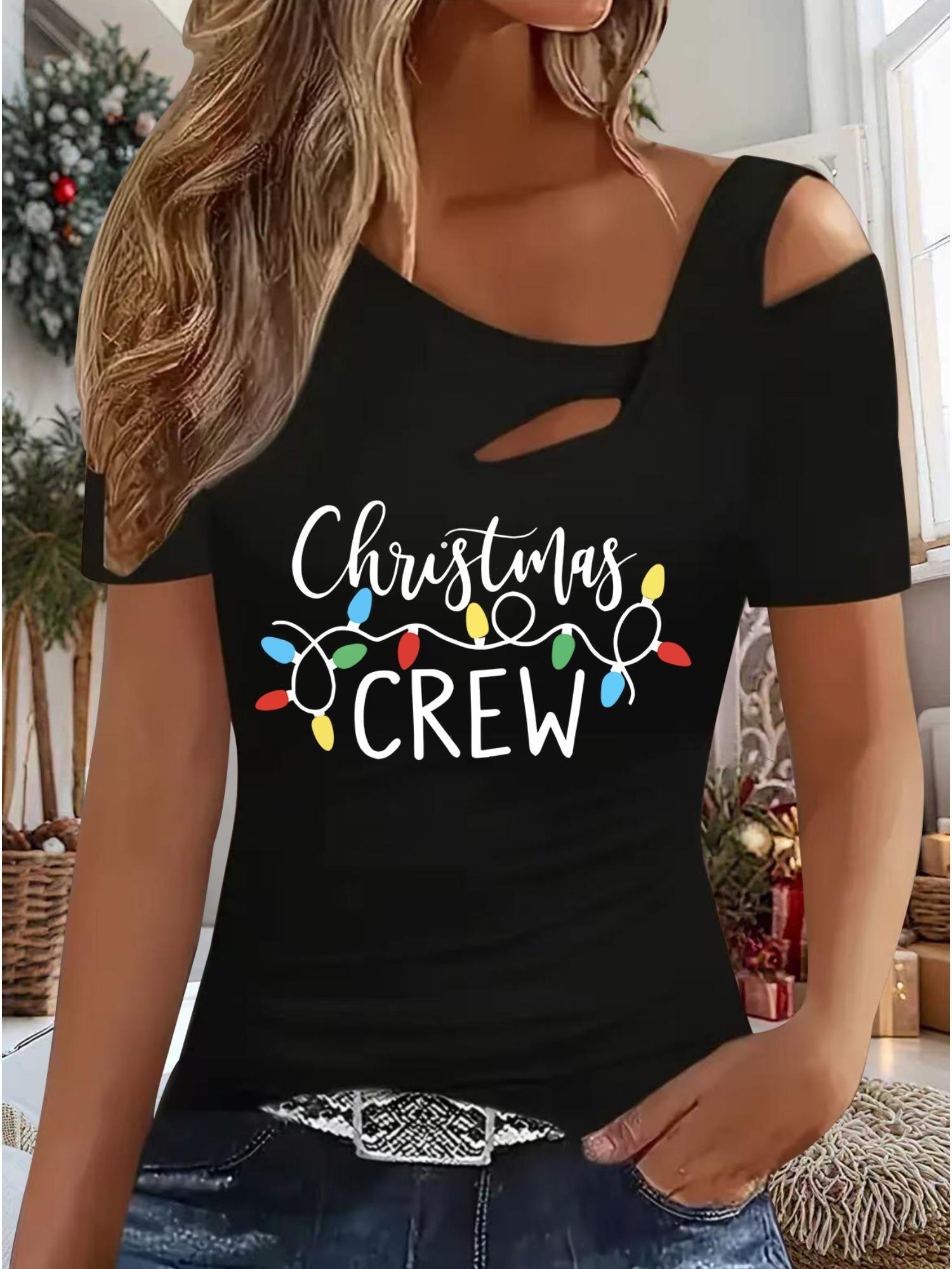 

Женский Новый Повседневный Топ Рождество Хэллоуин Рождественский Подарок Топы Рубашка Блузка XXL чёрный