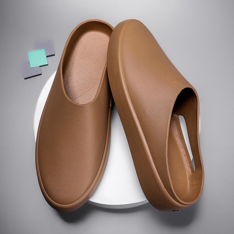 

Мужские тапочки без задника больших размеров: Закрытый носок для помещения/улицы, пляжный стиль 36