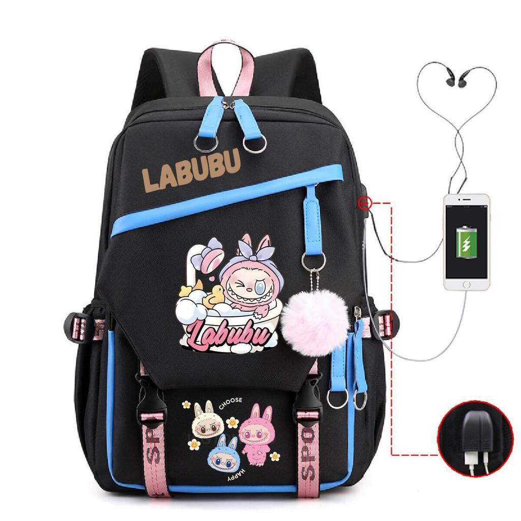 Cute Children's Schoolbag Contrasting Color Neutral Casual Backpack Cartoon Printing Primary and Secondary School Students
