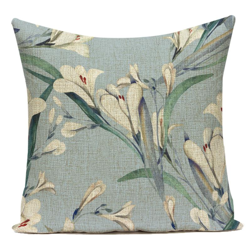 Decorative Throw Pillows Case Purple Lavender Flower Polyester Pillow Cushion Cover for Sofa Home Living Room Decoration