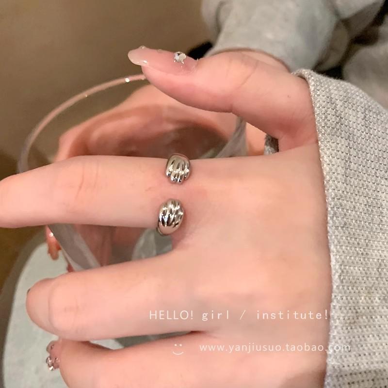 European & American Style Luxury Pearl Open Ring – Niche Design Statement Jewelry for Women