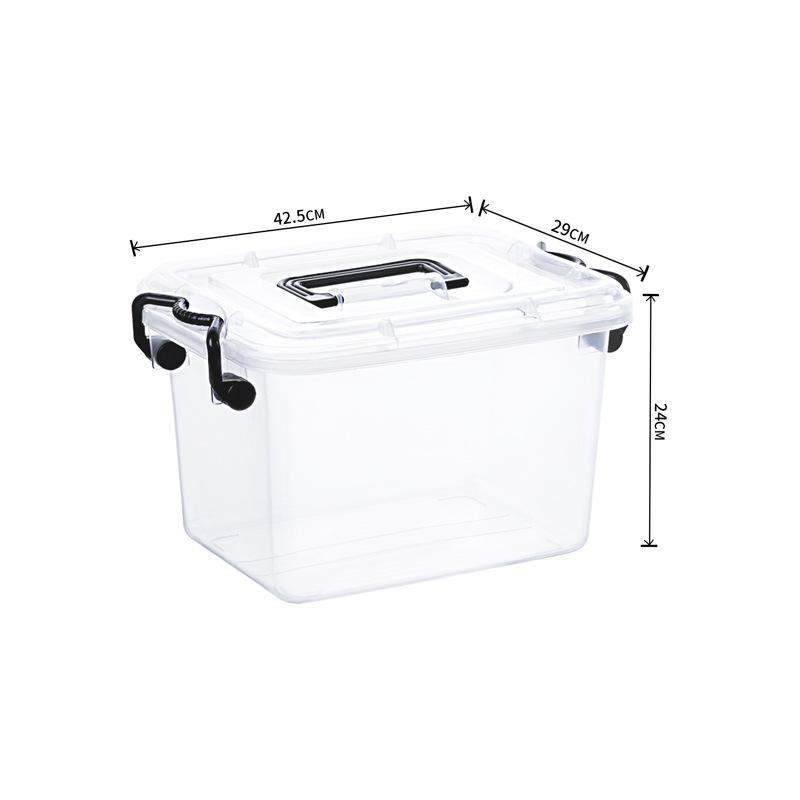 Clear Plastic Storage Organizer with Lid - Portable Handheld Box for Desktop & Toy Organization