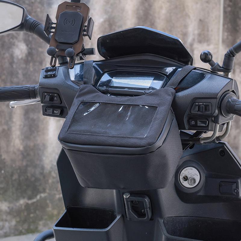 Vordere Motorradtasche Touchscreen Wasserdicht Fahrradnavigation Lenkeraufbewahrung Hüfttasche Lenkertasche Tragbar Für Vespa Hik