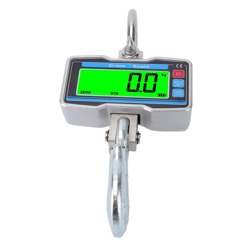 Digitale Kranwaage 2000kg 4400lbs Industrielle Hängewaage 0,8 Zoll 5-stellige LCD-Anzeige Einheitenumschaltung Datenhaltefunktion Tara