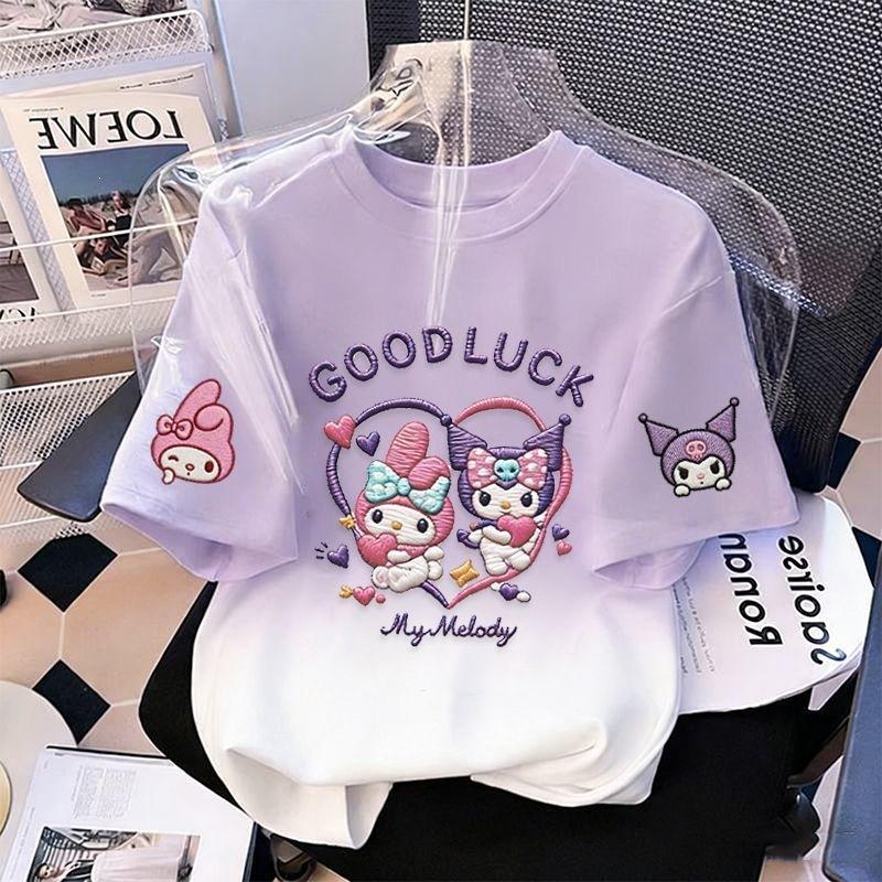 Girls Summer Ice Silk Cool Gradient Short Sleeve Round Neck T Shirt 120