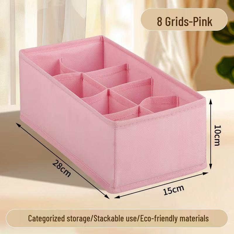 Underwear and Socks Organizer: Home Fabric 4-Piece Lidless Storage Set for Scarves, Socks, and Bras.