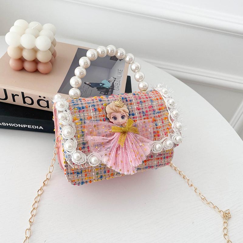 Модная милая детская жемчужная сумочка-кроссбоди принцессы в ярких весенних цветах Pink Princess