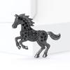 Luxury Zodiac Animal Lapel Pins Casual Metal Badge Pin Vintage Rhinestone Horse Brooches  Friends