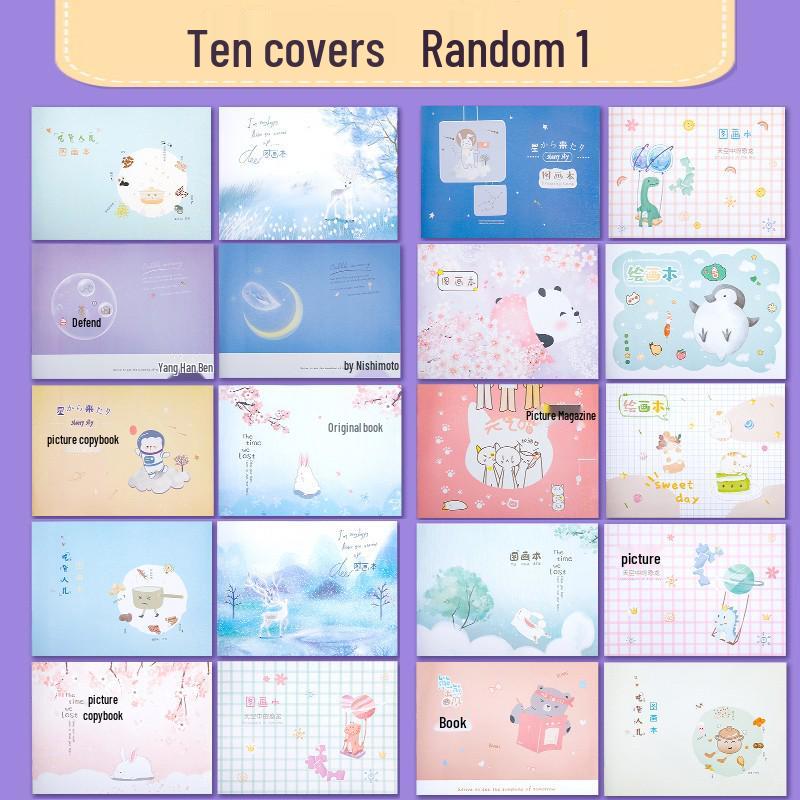 4 Thickened Cowhide Sketchbooks: Blank Doodle Paper for Children and Elementary Art