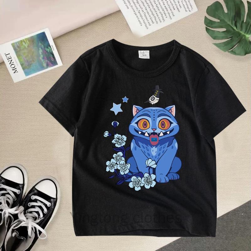 KPOP Demon Hunters Children Clothing Short Sleeve T-shirt Cute Tiger Harajuku Tshirt for Boys Girls