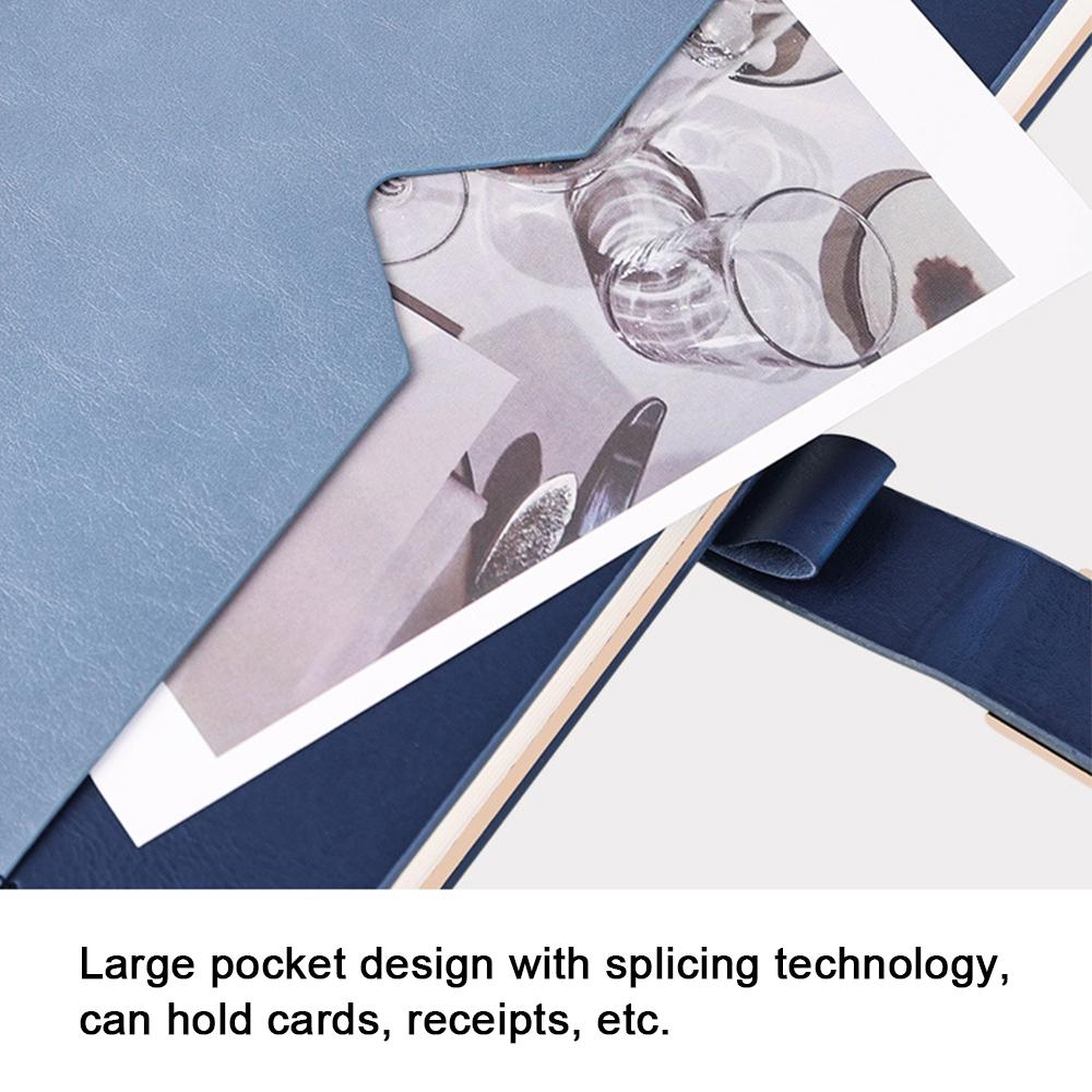 (can Engrave Logo) A5 Business Buckle Notepad, Student Subject Notebook, Leather Cover, Thickened Lined Inner Pages Meeting Minutes, Travel Log