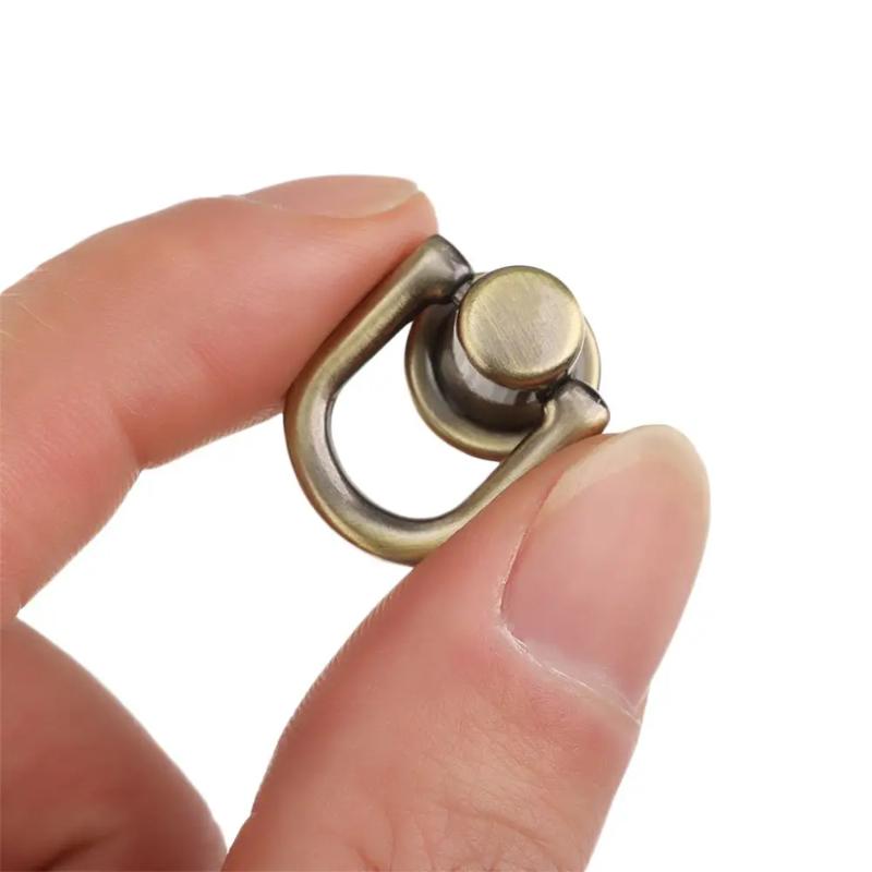Rings Rivets for Leather Purse Stud Screw Metal Ring Studs Rivets for Wallet Strap Accessories Leather Purse Hardware
