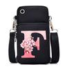 2024 Mobile Phone Bag Women's Messenger Bag New Alphabet Letter Printing Black Shoulder Bag Change Bag