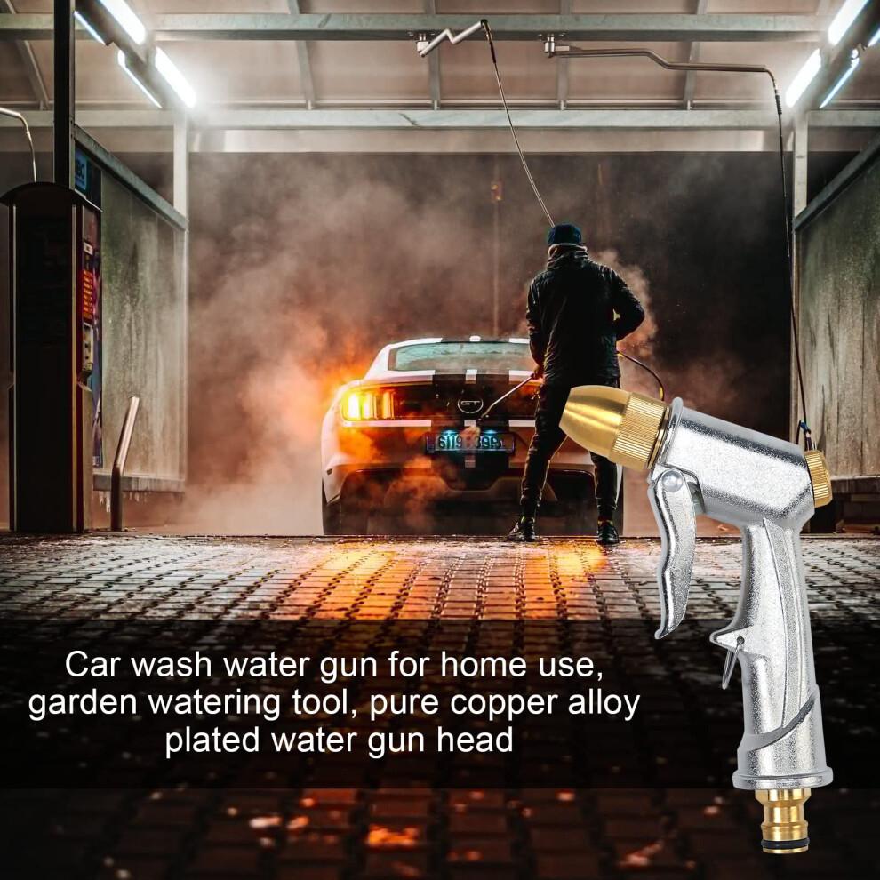 Heavy Duty Metal Garden Hose Nozzle 100% Heavy Duty Metal Water Gun Garden Hose Spray Gun Hose Spray Gun Metal for Car & Pet Washing, Plants Watering,