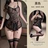 Sexy lingerie sexy halter suspender pussy cosplay transparent small mesh black onesie uniform