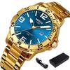 NIBOSI Luxus Herren Armbanduhr Business Edelstahl Datum Quarz Herrenuhr Wasserdicht Leuchtend Datum Herrenuhren Uhr