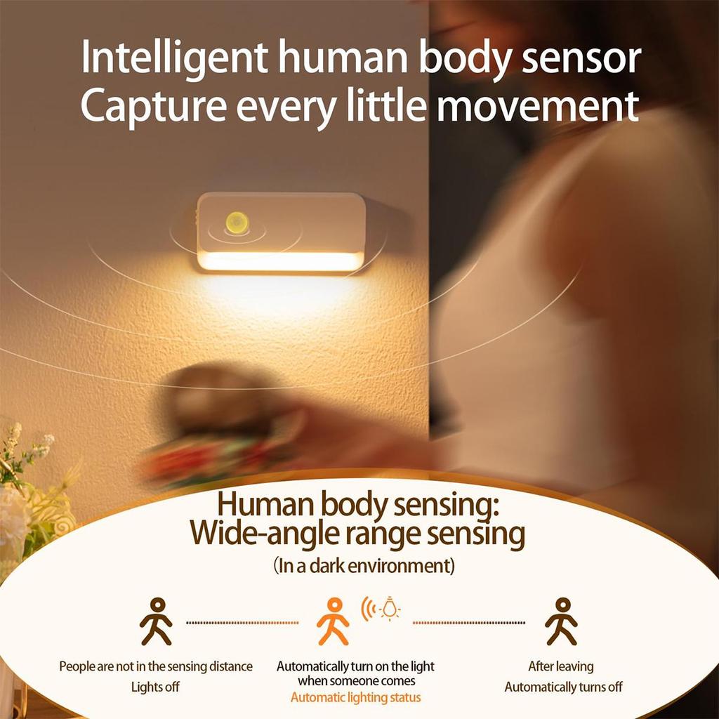 Sensor Led Night Light Magnetic Smart Motion Lamp Wireless Rechargeable Lights For Hallway Bedroom Corridor Bedside Mini Stairs