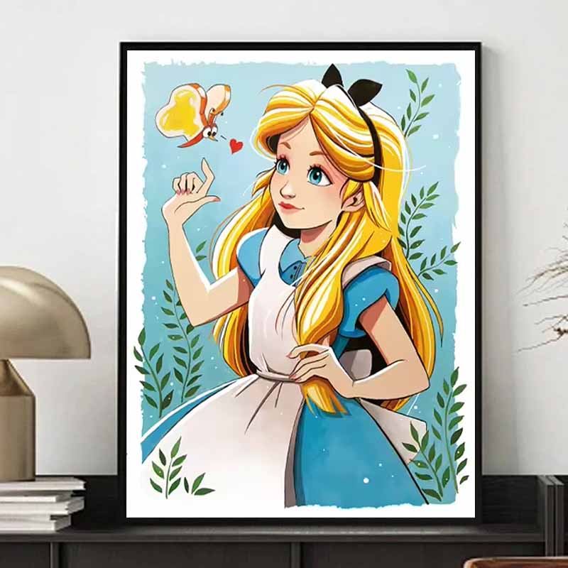Disney Diamond Painting Alice In Wonderland Healing Illustration Mosaic Art Diy Cross Stitch Embroidery Set Full Diamond Home Decor Gift
