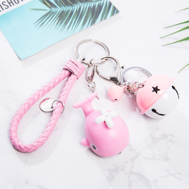 Whale LED Sound Keychain Mini Flashlight & Bag Pendant