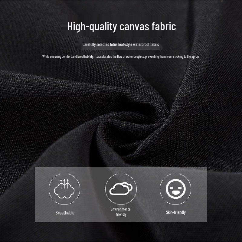 Stain-Resistant Canvas Apron with Logo for Coffee Shops and Nail Art Studios