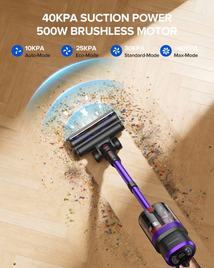 Teendown V20  Cordless Vacuum Cleaner 500W Brushless Motor Portable Detachable Vacuum Cleaner For Home Use 40 KPA Powerful Suction