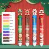 Colorful Retractable Pen Christmas Capybara Ballpoint 10 Color Cartoon Smooth Elk Snowmen Tree Multi-color Writing Festive Stationery Gift for