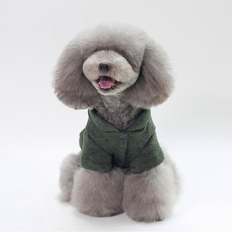 Autunno Inverno Vestiti per cani Stampa lisca di pesce Giacca per cani Cappotto caldo per animali domestici per gatti Cani di piccola taglia Maglione Chihuahua Teddy Abbigliamento per animali domestici