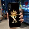 Case For TCL 205 4187D Bumper Black Silicone Shockproof Soft Casing Lucky Exclusive Initial Letter Luxury Crown Pattern Cover