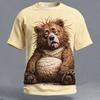 3D Printed Funny Animal T Shirt For Men Dog Bear Pattern T-Shirts Summer Fashion Round Neck