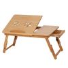 Portable Folding Bamboo Bed Laptop Desk Adjustable Lap Notebook Table Stand Tray with Drawer
