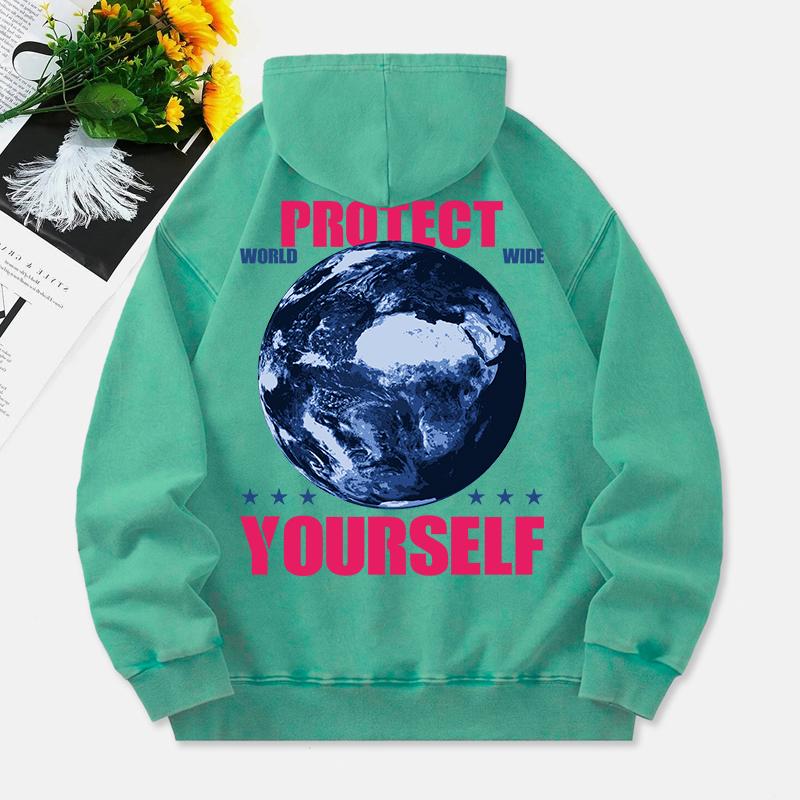 

Защити мир во всем мире Сама выстиранные худи Женские худи из хлопка с принтами планет Карман Оверсайз Зимняя женская одежда 3XL