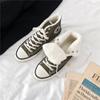 Canvas Shoes Men's High-top Winter Velvet Warm Cotton Shoes Are Trendy and Versatile Student Shoes Men's Cloth Shoes Are Trendy.