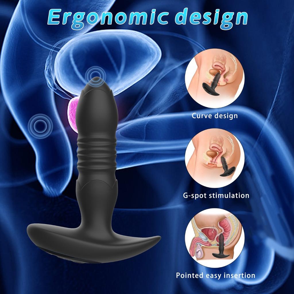 Thrusting Anal Plug Vibrator Prostate Massager Sex Toys for Men Vibrating Butt Plug Dildo Male Masturbator Orgasm Adult Products