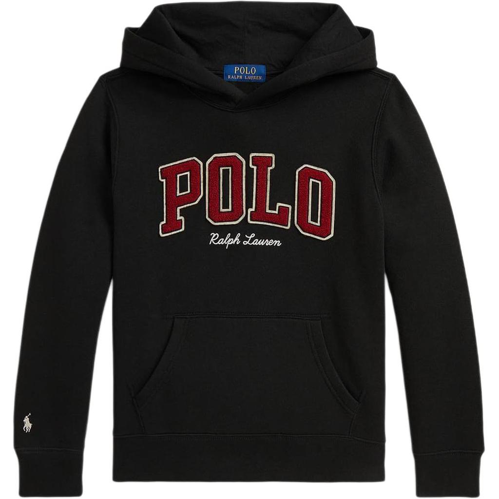 Ralph Lauren Solid Color Embroidered Pony Hooded Long Sleeve Sweatshirt Kids Black 323981622-001