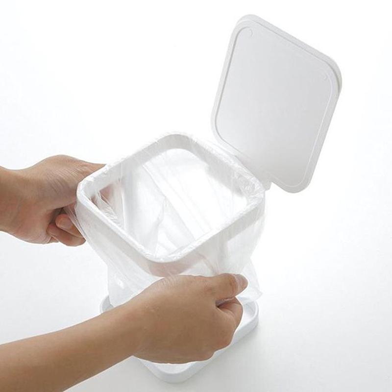 Portable Trash Bag Holder Foldable Garbage Bag Support Waste Bin For Home Kitchen Countertop Flip Trash Trash Can