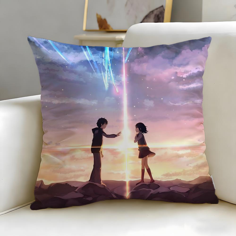 classic anime movie Your Name Cushion Cover Soft & Easy-Wash Pillow Case – Versatile for Couch, Bed, Travel and Office