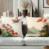 Chinese Style Pillow Covers With Traditional Scenes Polyester Pillowcase, Sofa Decorative Cushion Cov Headboard Pillow