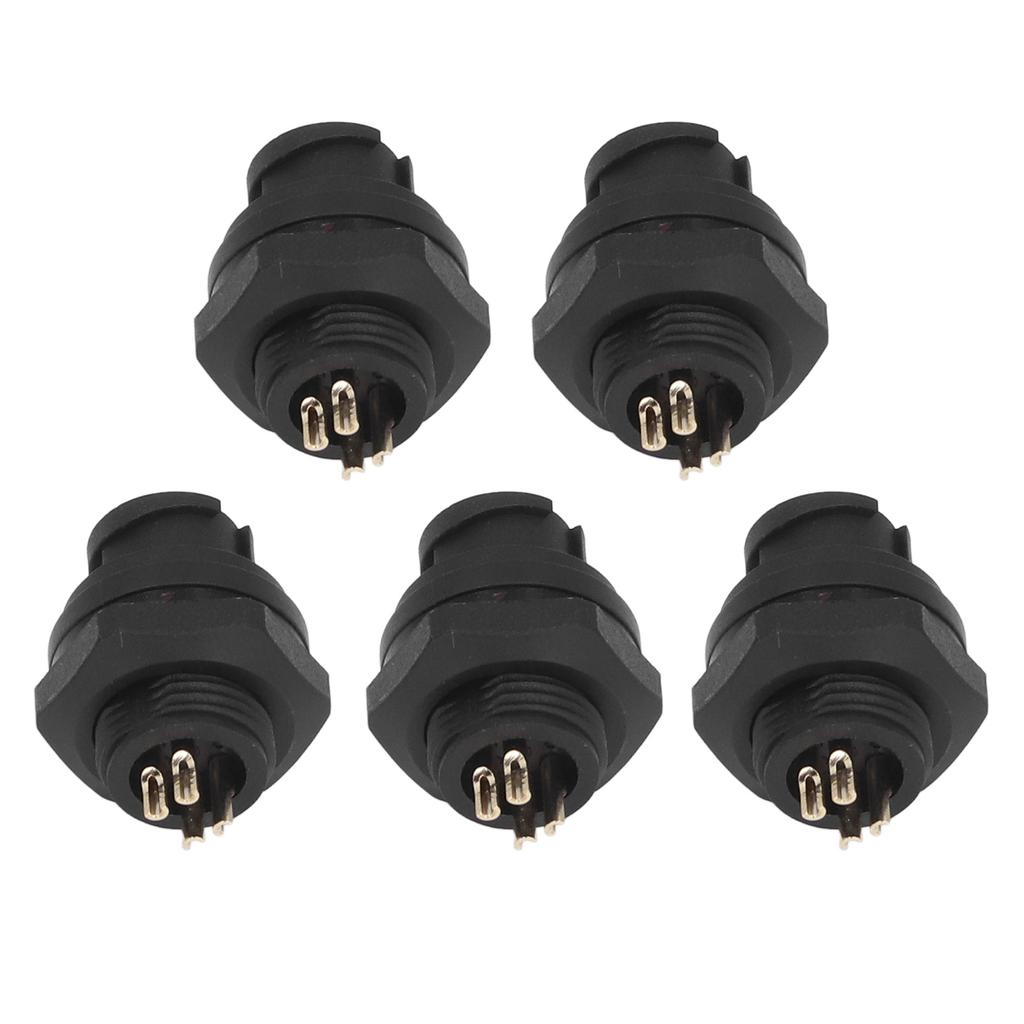 5 Pcs 4 Pin Front Panel Mount Socket 716in 28UNS Thread Connection Welding Wiring IP67 Aviation