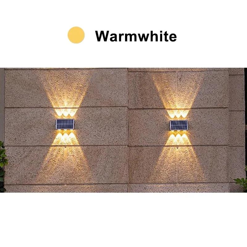 Solar LED Spotlight Outdoor Waterproof Upper Lower Lighting Porch Lights Solar Powered Streetlight for Balcony Courtyard Garden