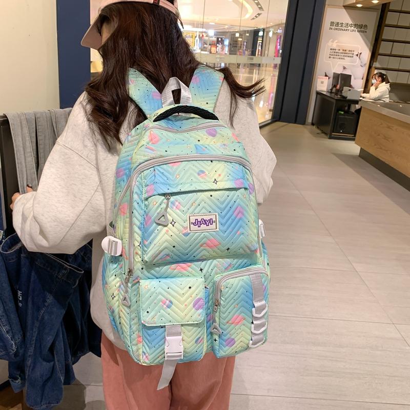 Cartoon Print Backpack Middle School Student Schoolbag Large Capacity Backpack