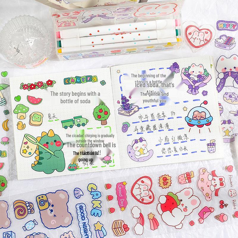 Adorable Animal Girl Stickers for Journals, Luggage, Phones, Bottles - Waterproof & Creative DIY Decor