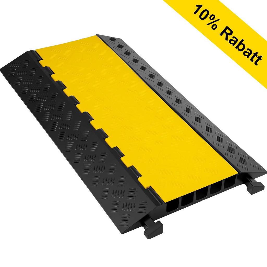 5 Channel Rubber Cable Protectors Extreme Cable Ramps 66000lbs Heavy Duty 5 Slots Protective Cable Wire Cord Ramp Driveway Rubber Traffic Speed Bumps