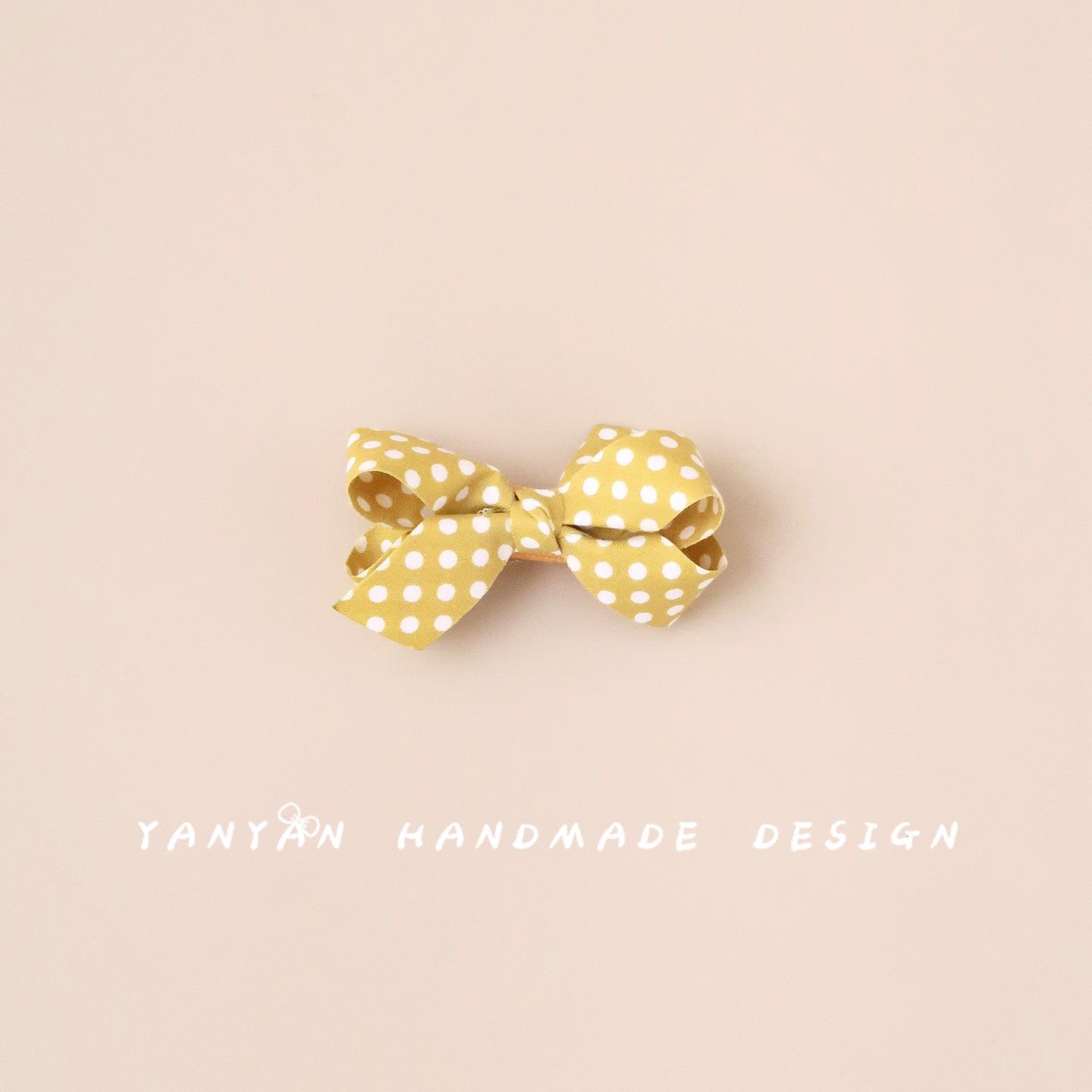 Children s Houndstooth Polka Dot Hair Bow Clip - Gentle on Hair Set of One